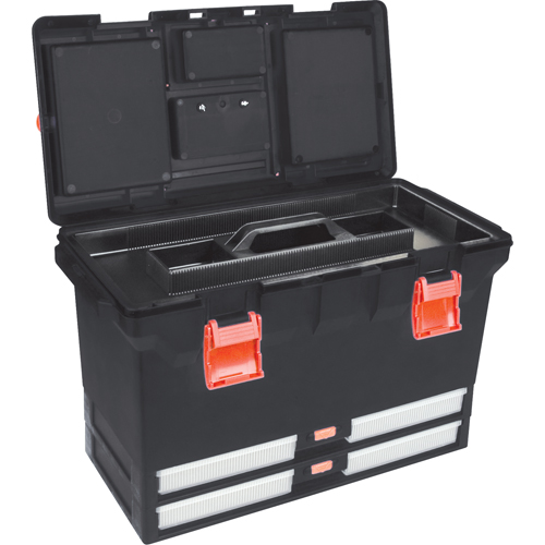 Coffres &agrave; outils en plastique, 22" la x 11" p x 14-1/2" h, Noir PB Rental Co. Ltd.