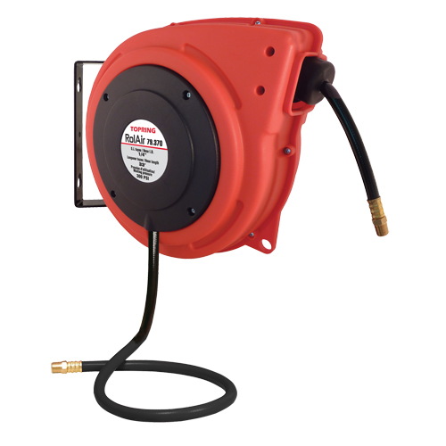 D&eacute;vidoir &agrave; enroulement automatique Rolair avec tuyau en PVC, Air, 3/8" x 30', Tuyau simple, 300 psi PB Rental Co. Ltd.