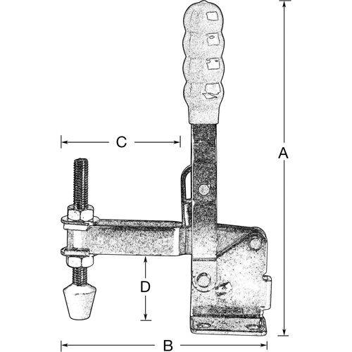 Vertical Hold-Down Clamps, 600 lbs. Clamping Force, Vertical PB Rental Co. Ltd.
