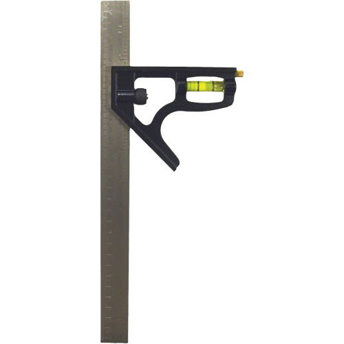 &eacute;querre combin&eacute;e pouces/m&eacute;trique, 12" lo, 1/8"/1/16"/1/32"/1 mm Graduations, Acier inoxydable, Ordinaire PB Rental Co. Ltd.