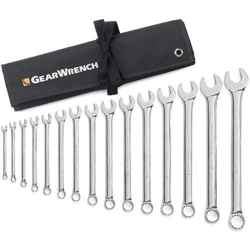 12-Point Long Pattern Wrench Set with Tool Roll, Combination, 15 Pieces, Imperial PB Rental Co. Ltd.