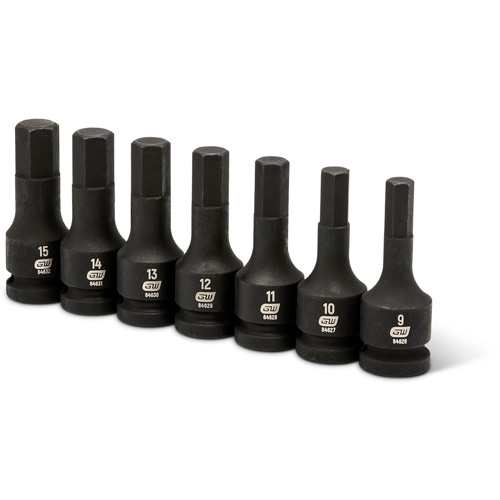 Impact Metric Bit Socket Set, Hex, 1/2" Drive, 7 Pcs PB Rental Co. Ltd.