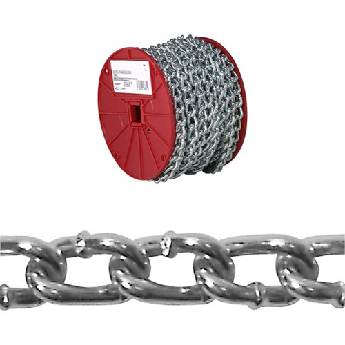 Twist Link Machine Chain, Low Carbon Steel, #2 x 125' (38.1 m) L, 310 lbs. (0.155 tons) Load Capacity PB Rental Co. Ltd.