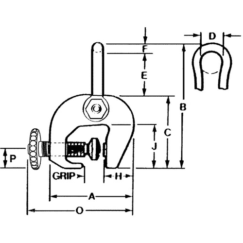 Serre-plaque de type SAC, 12 000 lb (6 tonnes), Ouverture de la m&acirc;choire de 0" - 3" PB Rental Co. Ltd.