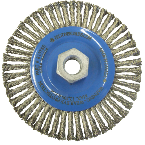 Brosses m&eacute;talliques &agrave; touret, Dia. 5-7/8", Fils 0,02", Arbre 5/8"-11, Acier inoxydable PB Rental Co. Ltd.