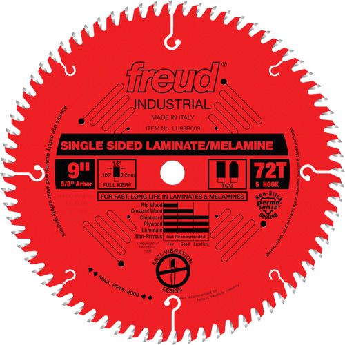 Lames de scie industrielle TCS pour panneaux de particules, 9", 72 dents, Pour Stratifi&eacute; PB Rental Co. Ltd.