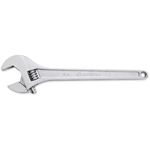 Adjustable Tapered Handle Wrench - Carded, 15" L, 1-11/16"/43 mm Max Width, Chrome/Polished PB Rental Co. Ltd.
