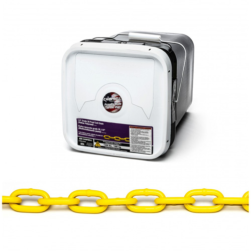 Proof Coil Chain, Low Carbon Steel, 1/4" x 75' (22.9 m) L, Grade 30, 1300 lbs. (0.65 tons) Load Capacity PB Rental Co. Ltd.