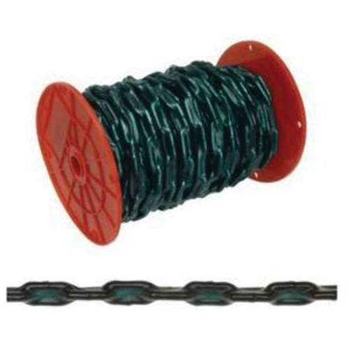 Straight Link Coil Chain with Green Sleeve, Low Carbon Steel, 2/0 x 60' (18.3 m) L, 520 lbs. (0.26 tons) Load Capacity PB Rental Co. Ltd.