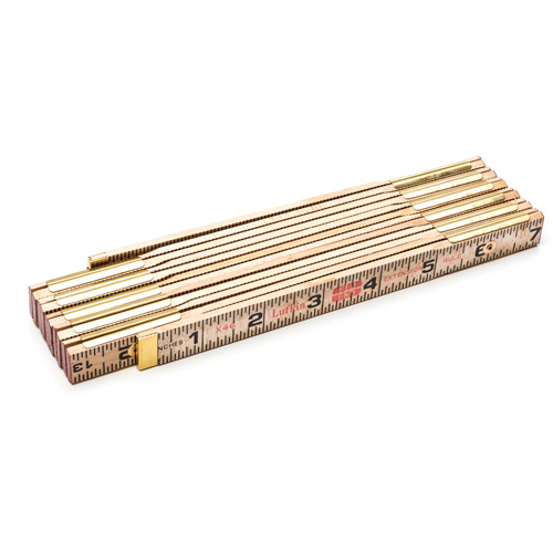Red End&reg; Rule with Two 6" Slide Rule Extensions, 6' L, Wood, 1/16" Graduations PB Rental Co. Ltd.