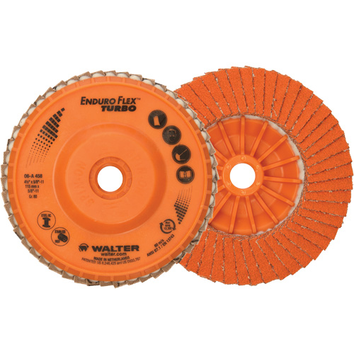 Enduro-Flex Turbo Flap Disc, 4-1/2" x 5/8"-11, Type 27S, 80 Grit, Ceramic PB Rental Co. Ltd.