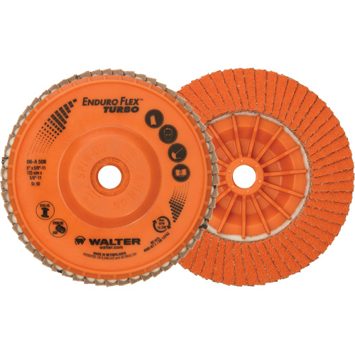 Enduro-Flex Turbo Flap Disc, 5" x 5/8"-11, Type 27S, 80 Grit, Ceramic PB Rental Co. Ltd.