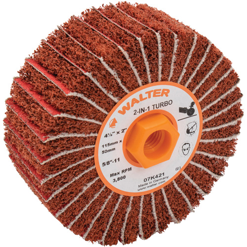 Two-In-One Turbo Drums, 4-1/2" Dia. x 2" W, 5/8"-11 Arbor, 60 Grit PB Rental Co. Ltd.