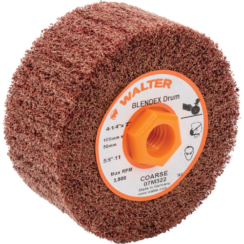 Blendex Surface Conditioning Drum, 4-1/4" Dia. x 2" W, 5/8"-11 Arbor, Coarse Grit PB Rental Co. Ltd.