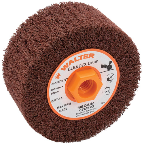 ALLSTEEL Blendex Surface Conditioning Drum, 4-1/4" Dia. x 2" W, 5/8"-11 Arbor, Medium Grit PB Rental Co. Ltd.
