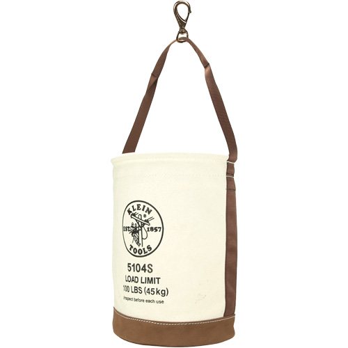 Leather-Bottom Bucket, 17" H, Canvas, White PB Rental Co. Ltd.