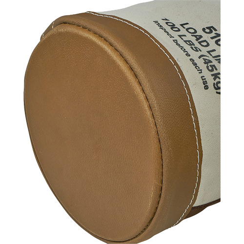 Leather-Bottom Bucket, 17" H, Canvas, White PB Rental Co. Ltd.
