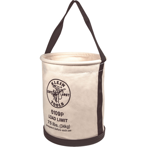 Wide Straight-Wall Bucket with Pocket & Molded Bottom, 15" H, Canvas, Natural PB Rental Co. Ltd.