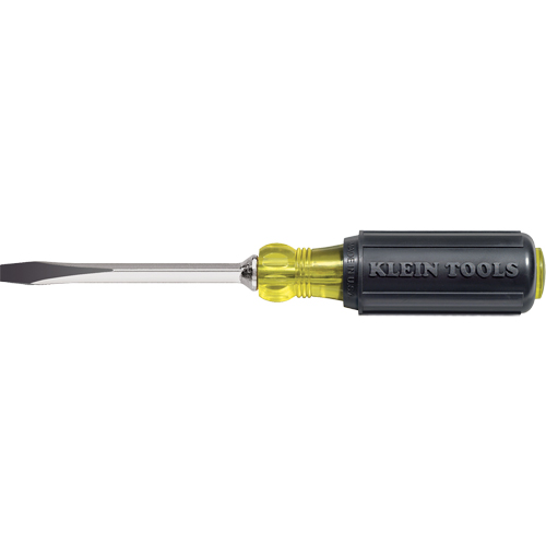 Heavy-Duty Slot Keystone Screwdriver, 1/4", 8-11/32" L, Cushion Grip Handle PB Rental Co. Ltd.