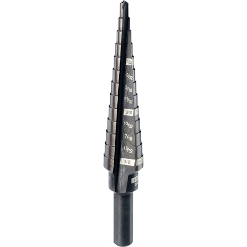 Foret &eacute;tag&eacute; no 1, 1/8" - 1/2", Incr&eacute;ments de 1/32", Acier rapide PB Rental Co. Ltd.
