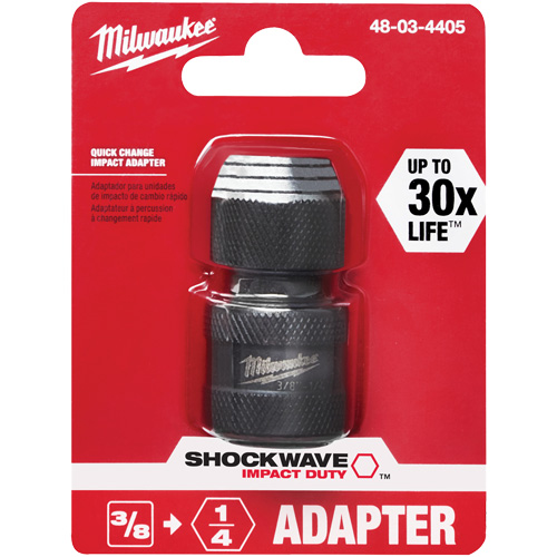 Adaptateur de douille carr&eacute;e &agrave; hexagonale pour tournevis &agrave; percussion Shockwave, Chocs, Prise 1/4", Douille 3/8", 1,875" lo PB Rental Co. Ltd.