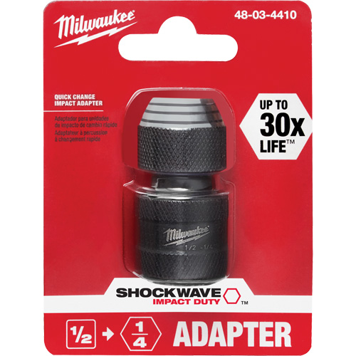 Shockwave Impact Driver Square to Hex Socket Adapter, Impact, 1/4" Drive, 1/2" Socket, 1.875" L PB Rental Co. Ltd.