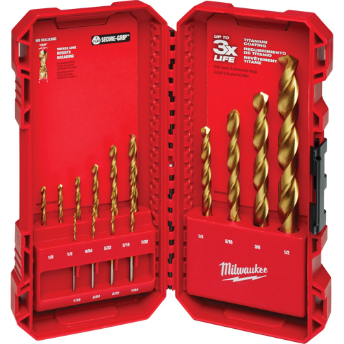 Jeu de forets &eacute;tag&eacute;s Thunderbolt, 14 morceaux, Acier rapide PB Rental Co. Ltd.