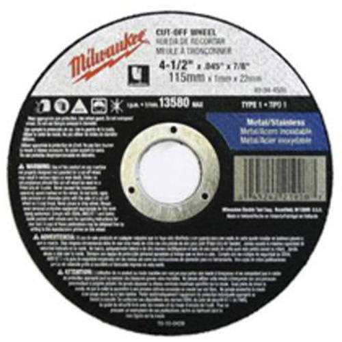 Depressed Centre Cut-Off Wheels, 5" x 0.045", 7/8" Arbor, Type 27, Aluminum Oxide, 13580 RPM PB Rental Co. Ltd.