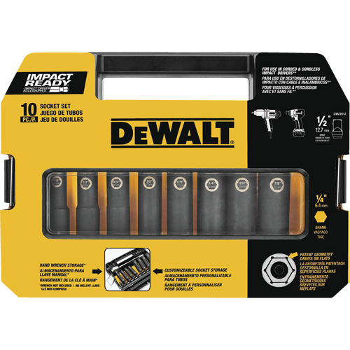 Ready Socket Set, 10 Pcs, Impact, 1/2" Drive Size PB Rental Co. Ltd.