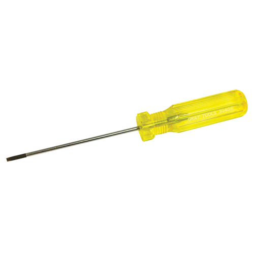 Tournevis &agrave; fente d'&eacute;lectricien, Tige de 1/8", Ronde, 7-1/4" lo, Prise en Plastique PB Rental Co. Ltd.