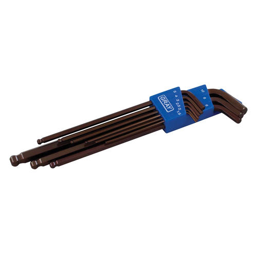 Extra Long Arm Ball Hex Key Set, 9 Pcs., Metric PB Rental Co. Ltd.