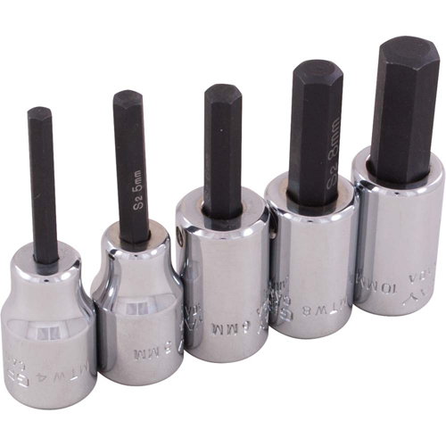 Jeu de douilles &agrave; t&ecirc;te hexagonale, Hexagonale, Prise 3/8", 5 mrcx PB Rental Co. Ltd.