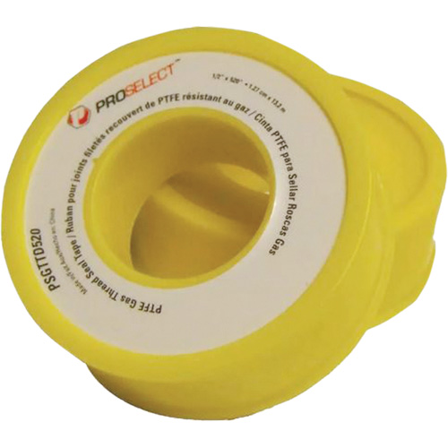 Ruban &agrave; filetage pour tuyau en PTFE pour industrie p&eacute;troli&egrave;re et gazi&egrave;re, 12,7 mm (1/2") x 6,6 m (21,67'), Jaune PB Rental Co. Ltd.