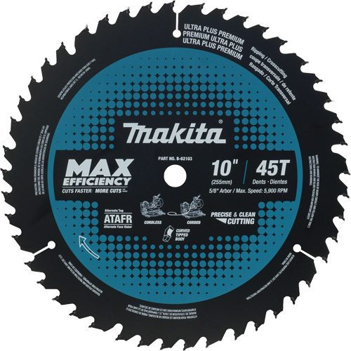 Lame de scie &agrave; onglets, 10", 45 dents, Pour Bois PB Rental Co. Ltd.