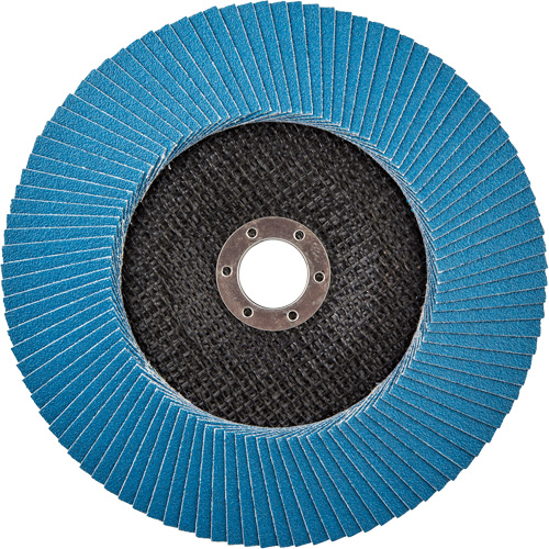 Disque &agrave; lamelles &agrave; grain grossier BlueFire, 7" x 7/8", Type 27, Grain 80, Alumine de zirconium PB Rental Co. Ltd.