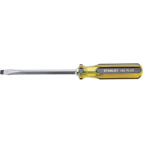 100 PLUS&reg; Standard Slotted Tip Screwdriver, 5/16" Tip, Square, 11-1/8" L, Plastic Handle PB Rental Co. Ltd.