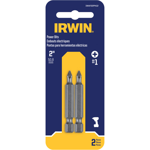 Power Bits, Phillips, #1 Tip, 1/4" Drive Size, 1-15/16" Length PB Rental Co. Ltd.