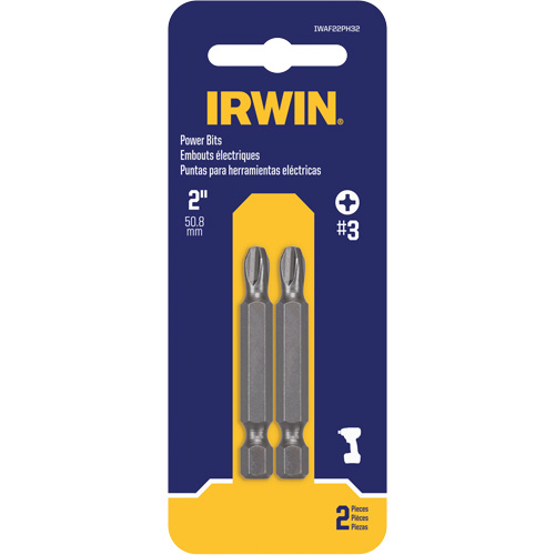 Embouts pour outils &eacute;lectriques, Phillips, Embout #3, Prise 1/4", Longueur 2" PB Rental Co. Ltd.