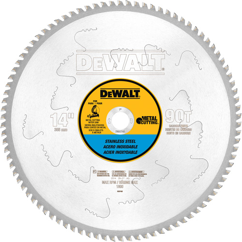 Lame de scie pour coupe d'acier inoxydable Metal Cutting, 14", 90 dents, Pour M&eacute;tal PB Rental Co. Ltd.