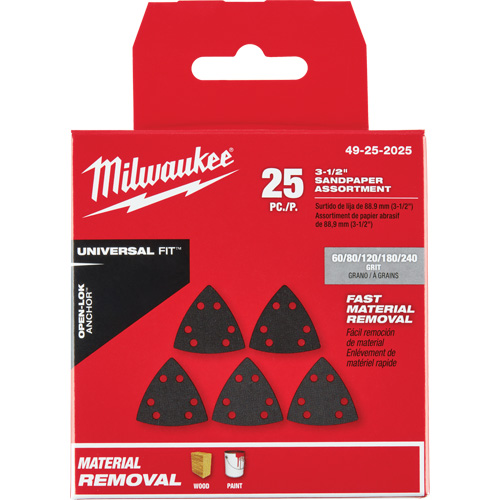 Ensemble de papiers abrasifs triangulaires 3-1/2" Open-Lok PB Rental Co. Ltd.