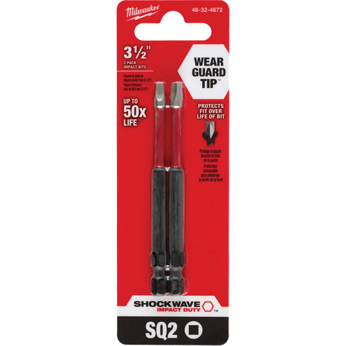 Shockwave Impact Duty Screwdriver Bit, Square, #2 Tip, 1/4" Drive Size, 3-1/2" Length PB Rental Co. Ltd.