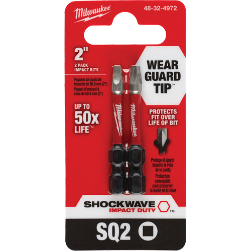 Shockwave Impact Duty Screwdriver Bit, Square, #2, 1/4" Drive PB Rental Co. Ltd.