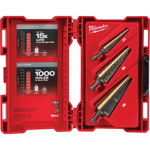 Step Drill Bit Set, 3 Pieces, High Speed Cobalt PB Rental Co. Ltd.
