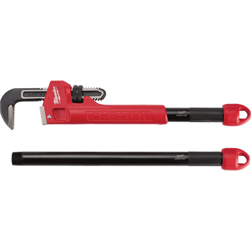 Cheater Adaptable Pipe Wrench, 2-1/2" Jaw Capacity, 18"/24"/10" Long, Powder Coated Finish, Ergonomic Handle PB Rental Co. Ltd.