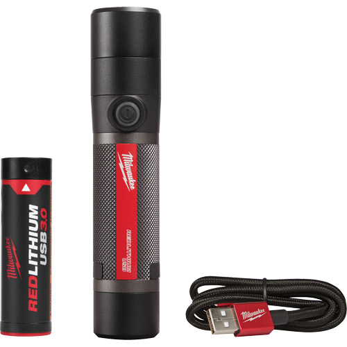 Lampe de poche compacte compatible USB, DEL, 800 lumens, Piles Rechargeable PB Rental Co. Ltd.