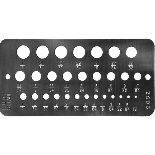 Drillco&reg; Fractional Sizes Drill Gauge PB Rental Co. Ltd.