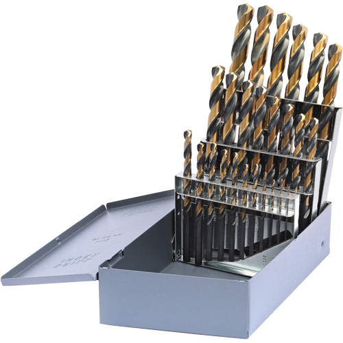 Jeu de forets m&eacute;triques courts DRILLCO, 25 morceaux, Acier rapide PB Rental Co. Ltd.