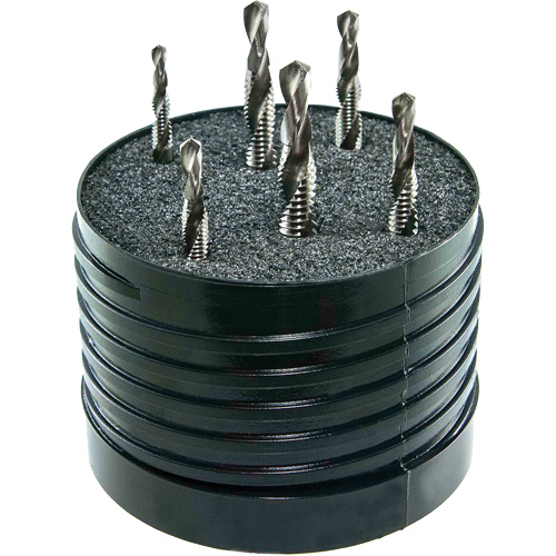 Jeu de tarauds & forets combin&eacute;s DRILLCO, 6 morceaux, Acier rapide PB Rental Co. Ltd.