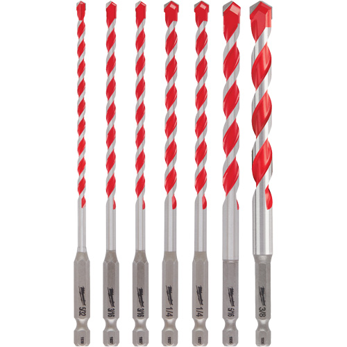 Jeu de forets pour perceuse &agrave; percussion Shockwave, 7 morceaux, Carbure PB Rental Co. Ltd.