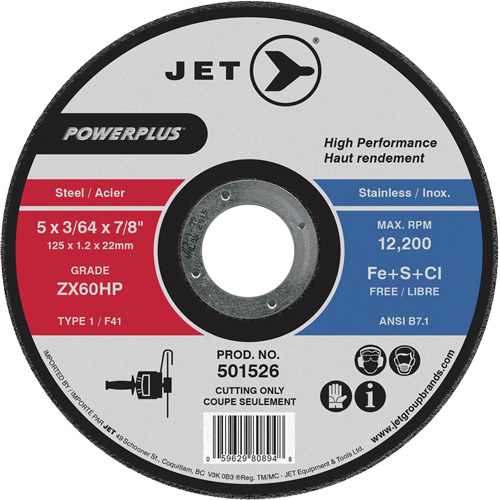 Meule &agrave; tronçonner PowerPlus ZX46HP, 7" x 1/16", Arbre de 7/8", Type 1, 8500 Tr/min PB Rental Co. Ltd.